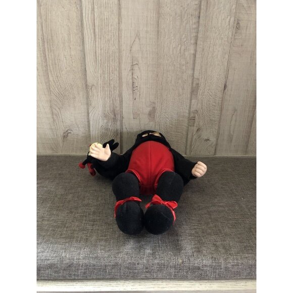 Porcelain Face Ladybug Doll w/ Ladybug Jointed Arms & Legs Plush Body Red Black - Picture 6 of 6